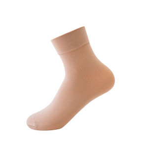 5 Pairs Middle Cylinder Silk Stockings Ankle Socks Nylon Warm Socks Short Stockings Durable Breathable Velvet Warm Socks Autumn Winter (Skin/Black)