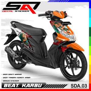 Decal Stiker Full Body BEAT KARBU - Dekal Sticker Variasi Motor BEAT KARBU Custoom SDA.03