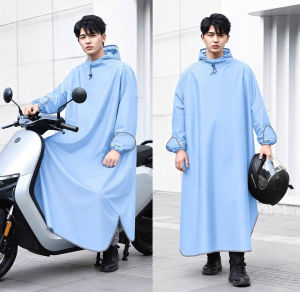 Áo Mưa Kính Trong Suốt Người Lớn Size 4XL 5XL – Dáng Rộng Mũ Liền Dây Rút Bo Tay Đi Xe Máy Đi Bộ