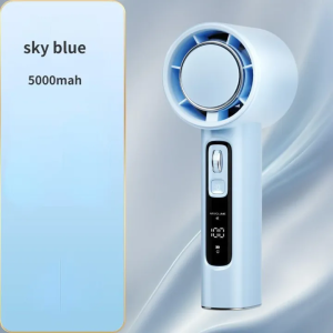 Taoxilife Portable Handheld Fan 1-100 Levels of Strong Wind LED Digital Display Screen Semiconductor Cooling Fan  6000mAh Long Endurance Rechargeable Turbo Mini Fan Suitable for Travel Work Commuting Outdoor Sports