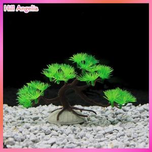 [Hill Angelia] Fish Tank Decoration Ornaments Simulated Pine Trees Plants Decorations Creative Landscaping Craft ornaments Plastic Water Plants Flowers Trees Accessories
