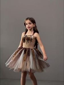 Cave Girls Costume for Girl Wild Man Cosplay Birthday Jungle Carnival Party Dresses Fancy Tutus Outfit Halloween Tutu Dress2026