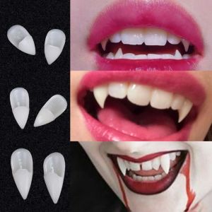 Halloween Decoration Vampire Teeth Fangs Dentures Props Cosplay Props False Fangs with Solid Glue Party Supplies