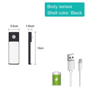 Warmtaste Night Light Motion Sensor Light Wireless USB Under Cabinet Light For Cabinet Bedroom Wardrobe Indoor Lighting 3color in One Lamp