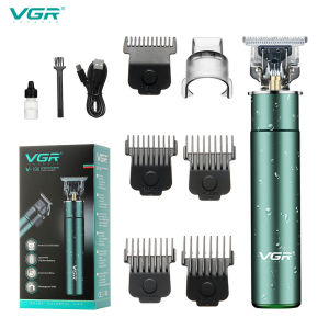VGR Electric Hair Clipper Zero Blade Hair Trimmer For Pomade Hair Professional Barber Hair Clippers Hair Carving Shaver