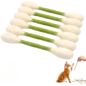 Aikenn Interactive Cat Toy Giant Swabs Chew Catnip Felt Cotton Teething Indoor Kitten Mainan Kucing
