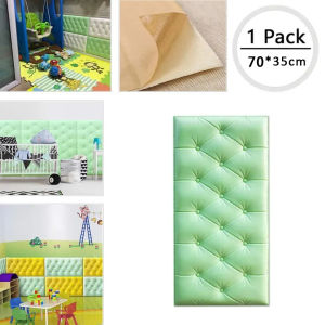 1pc 70*35cm 3D stereo wall stickers anti-collision headboard soft wall surrounding thickening waterproof thick foam wall panel