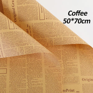 【20pcs】50*70cm Kraft Paper English Newspaper Bouquet Packing Paper Material English Packaging Paper