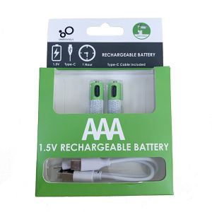 Smartools High-Capacity Lithium Ion AA/AAA USB Rechargeable Batteries with Fast Charging Cable