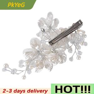 PkYeG Bridal Crystal Pearl Flower Hair Clip Hair Jewelry Wedding Hair Accessory Luxury