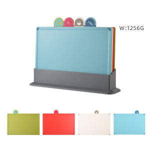 Wheat Straw Cutting Board Set 4PCS BPA Free PP Plastic Chopping Board Anti-Bacterial Anti-Mold Kitchen Board