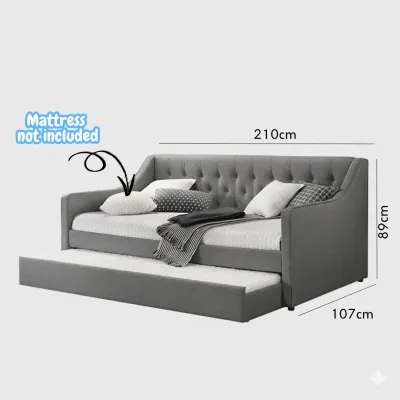 Furniture Direct ROISE single size fabric daybed with trundle pull out bed