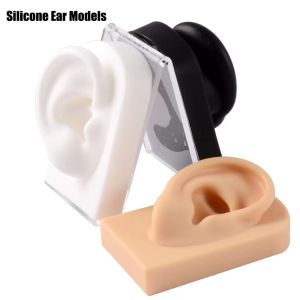 SKJK Lightweight Human Ear Model Rack Soft Piercing Tool Silicone Ear Model Durable Nude Earrings Display Stand Crafts DIY