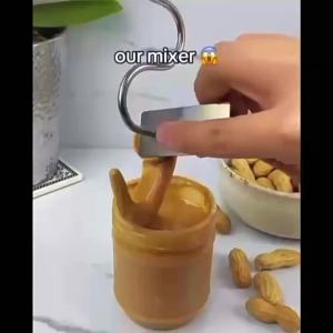 Peanut Butter MixerPeanut Butter Stirrer ToolStainless Steel Peanut Butter Mixer Tool for Mixing Various Butter Jam(2PCS)