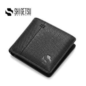 Shigetsu SAWARA Leather Bifold Wallet for Men Card Holder Short Bifold Wallet Gift for Men