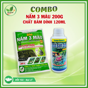 COMBO 1 Gói Nấm 3 Màu 200gr +1 chai Bám Dính 120ml | Phòng Trừ Nấm Bệnh Rệp Sáp Côn Trùng Hại Cây