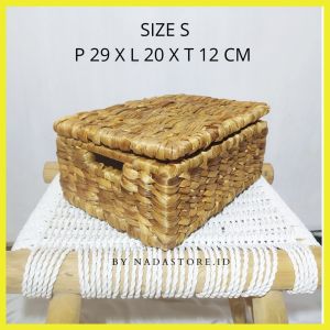 Nadastore - Keranjang Anyaman / Laci / Tempat Penyimpanan / Water Hyacinth Rectangular Storage