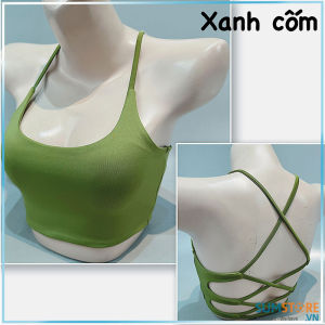 Áo Bra Dây Lưng Mảnh Thể Thao Màu Cốm - Chuyên Tập Gym Yoga Aerobic