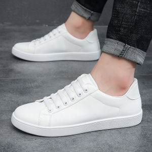 2025 new white shoes solid color versatile Korean version of trendy athleisure board shoes for men