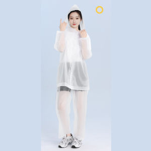 Rain Suit Set Waterproof Raincoat Rain Pants Eva Material Lightweight Hooded Outdoor Cycling Commuting