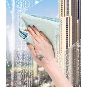 Microfiber Glass Cleaning Cloth Window Cloth High Absorbent Rag Dishwashing Kitchen Towel Kain Dapur Glass Cermin 鱼鳞抹布
