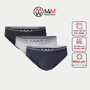 Hộp 3 quần lót nam cotton Organic tự nhiên co giãn thấm hút mồ hôi MRM Manlywear-CB3TGCTT