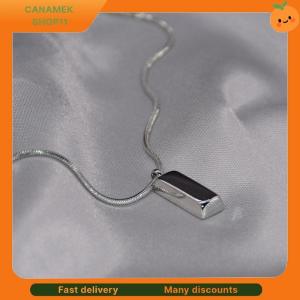 ❣️❣️❣️ Creative Men Necklace Cool Geometric Necklace Titanium Clavicle Chain Boyfriend Gift Silver Color Bricks Punk Couple Necklace