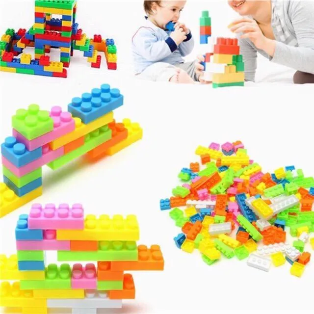 Plastic Building Blocks Bricks Kids Educational Puzzle Toy