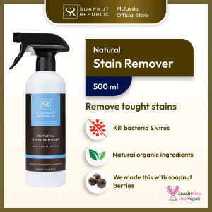 SOAPNUT REPUBLIC Stain Remover 500ml - Gentle on fabrics organic fragrance-free remove bacteria & fungi remove stains remove dirt child-friendly plant based essential oils soapnut berries