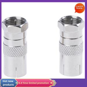Graceful 2Pcs F Type Male Plug Connector Socket to RF Coax TV Aerial Female RF Adapters