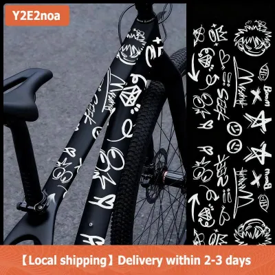 【Local shipping】 1 Set MTB Road Bikes Frames Sticker Cartoon DIY Reflective Waterproof Cycling Decals Bicycle Stickers For Bicycle Frame Top Tube