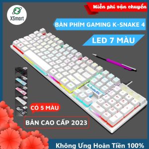 Bàn Phím Gaming K-Snake4 Led 7 Màu Cực Chất Gõ Cực Êm Thích Hợp Cho Dân Văn Phòng Full Size 104 Phím Tương Thích Với Mọi Dòng Máy Tính Laptop PC