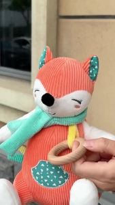 SUNCRADLE Orange Fox Baby Soothing Toy with Chewable Features and Multifunctional Design