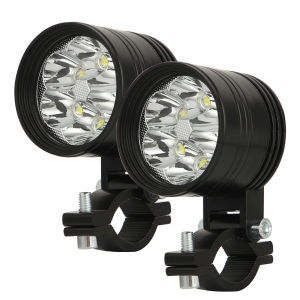 Ekleva 2pcs 60W LED làm việc đèn pha cho xe máy phổ Moto Spotlight LED Đèn pha xe máy Phụ 12V 24V đèn pha xe hơi