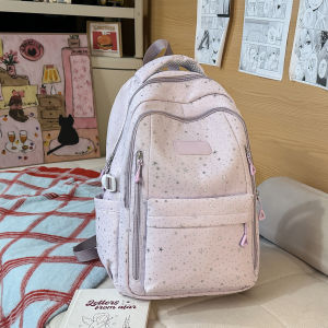 New Korean Style ins Highly Attractive School Backpack with Forest-Themed Stars in Sweet Style for Elementary and Middle School Students 3-6 Two-piece backpack set for grade two students