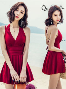 Váy đầm bơi liền thân Queenbe GLSWIM065 vải thun lạnh mềm co giãn ít thấm hút mau khô quần an toàn liền