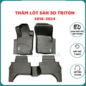 Sàn NHỰA 5D đúc nguyên khối dành cho xe Mitsubishi Triton đời 2015- 2025 chuẩn khít form xe dễ vệ sinh
