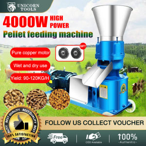 Unicorn Pelletizer machine 3/4 rollers Pelletizer machine feeds Feed pellet machine 220v small dry and wet straw crushing granulator heavy duty pellet maker machinehousehold 220v chicken duck goose fish rabbit cow sheep and shrimp