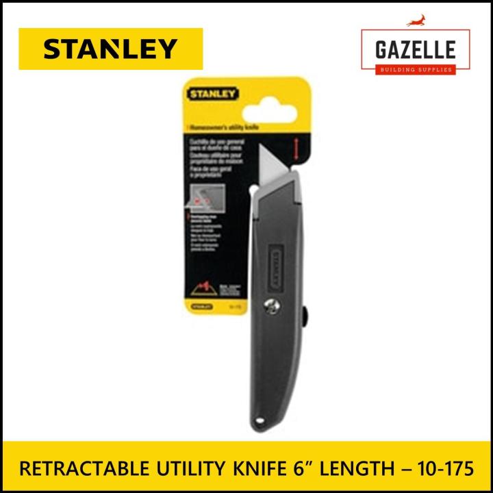 STANLEY Retractable Utility Knife Cutter Grey Zinc 6in Length PVC Body ...