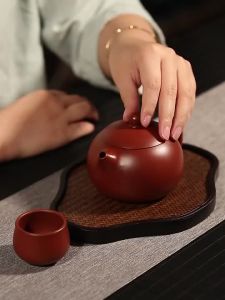High-end Yixing Purple Clay Teapot Famous Handmade Ball Hole Filter Xishi Tea Pot Raw Ore Dahongpao Kettle Zisha Tea Set Gifts