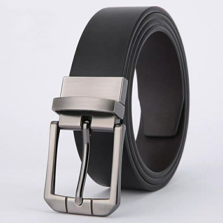 BEST SELLING PU LEATHER REVERSIBLE BUCKLE BLACK AND BROWN 2 SIDED BELT OR STAINLESS BUCKLE PLAIN BLACK ACCESSORY FOR MEN