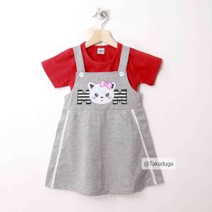 Baju Pakaian Anak Cewek Perempuan Dress Overall Kaos Katun Usia Tanggung Umur 1 2 3 4 5 6 7 8 Tahun