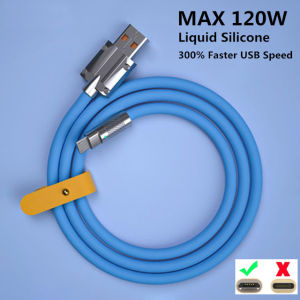 For Android Type-C 120W 6A Cable USB C to USB Cable High Quality Durable Cable Sync Data Transfer Usb-C Type C TypeC To USB Micro Liquid Silicone Fast Charging Cable