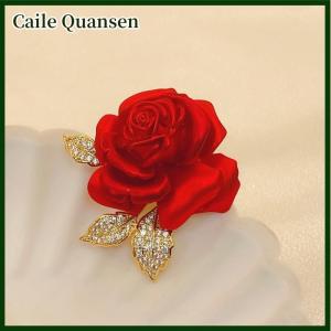 Caile Temperament Red Rose Brooch High-end Suit Accessories Pins Design Brooches
