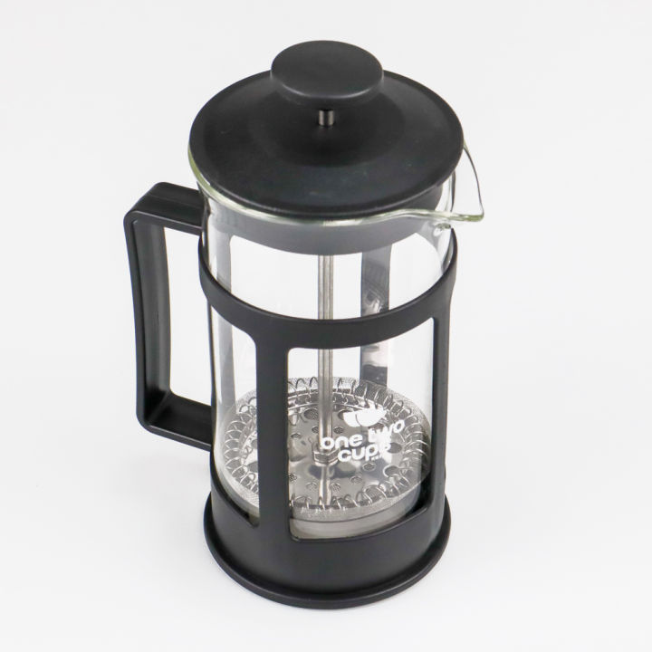 French Press Coffee Maker Pot Bean Pattern 350ml KG73I