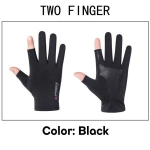 2pcs Ice Silk Motorcycle Bike Gloves Non-Slip Breathable Anti-UV Two Finger Touch Screen Gloves