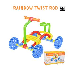 TAIYO Mainan Anak Impor Rainbow Twist Rod Edukasi Kreatif DIY