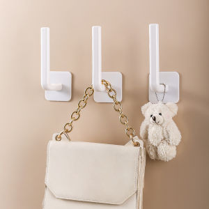 4Pcs L-shaped Hook Self-adhesive Wall Hook Multifunctional Hanging Racks Bathroom Kitchen Storage Hooks