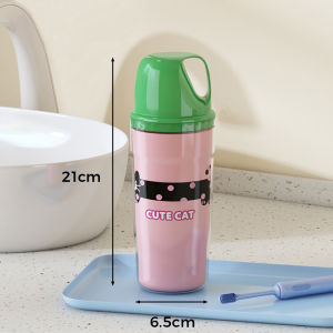 กล่องใส่แปรงสีฟันพกพา กล่องเก็บชุดแปรง กล่องเก็บอุปกรณ์   ที่ใส่แปรงสีฟัน ที่เก็บแปรงสีฟัน 2 ลายให้เลือกFine day