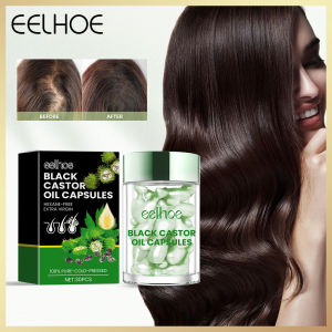 EELHOE Dense Hair Capsules Castor Oil Repairs Damaged Hair Nourishes Smoothness Shine Dense Hair Massage Hair Care Essential Oil Hair Vitamin Capsule Set Moroccan Hair Care Oil Smooth Repair Damaged Hair Serum